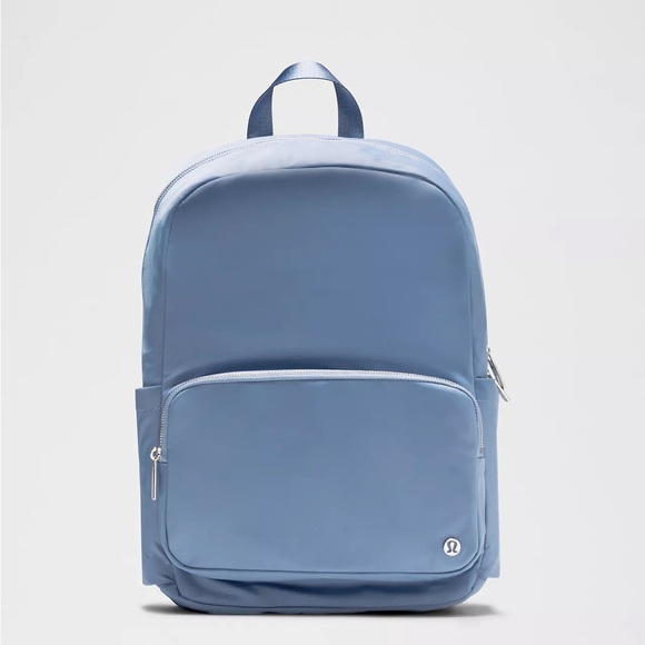 Lululemon Everywhere Backpack 22L Metal Hardware- Washed Denim/Sheer Oak/Silver